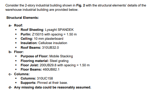 Consider the 2 - story industrial building shown