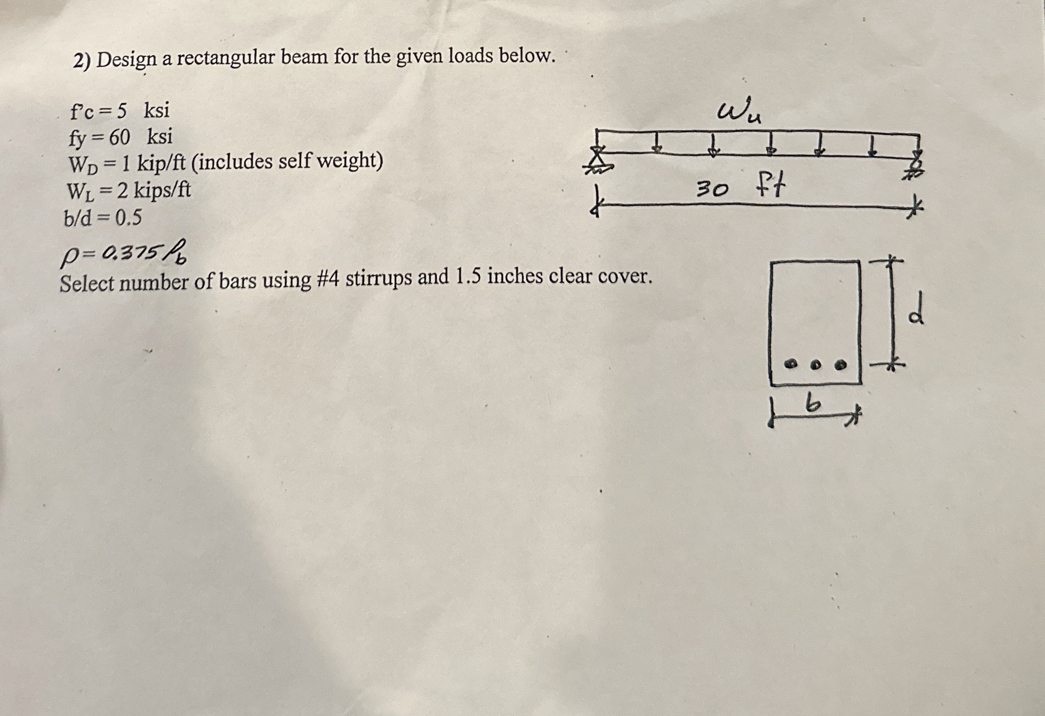 Find live load capacity, P L , of the beam shown.