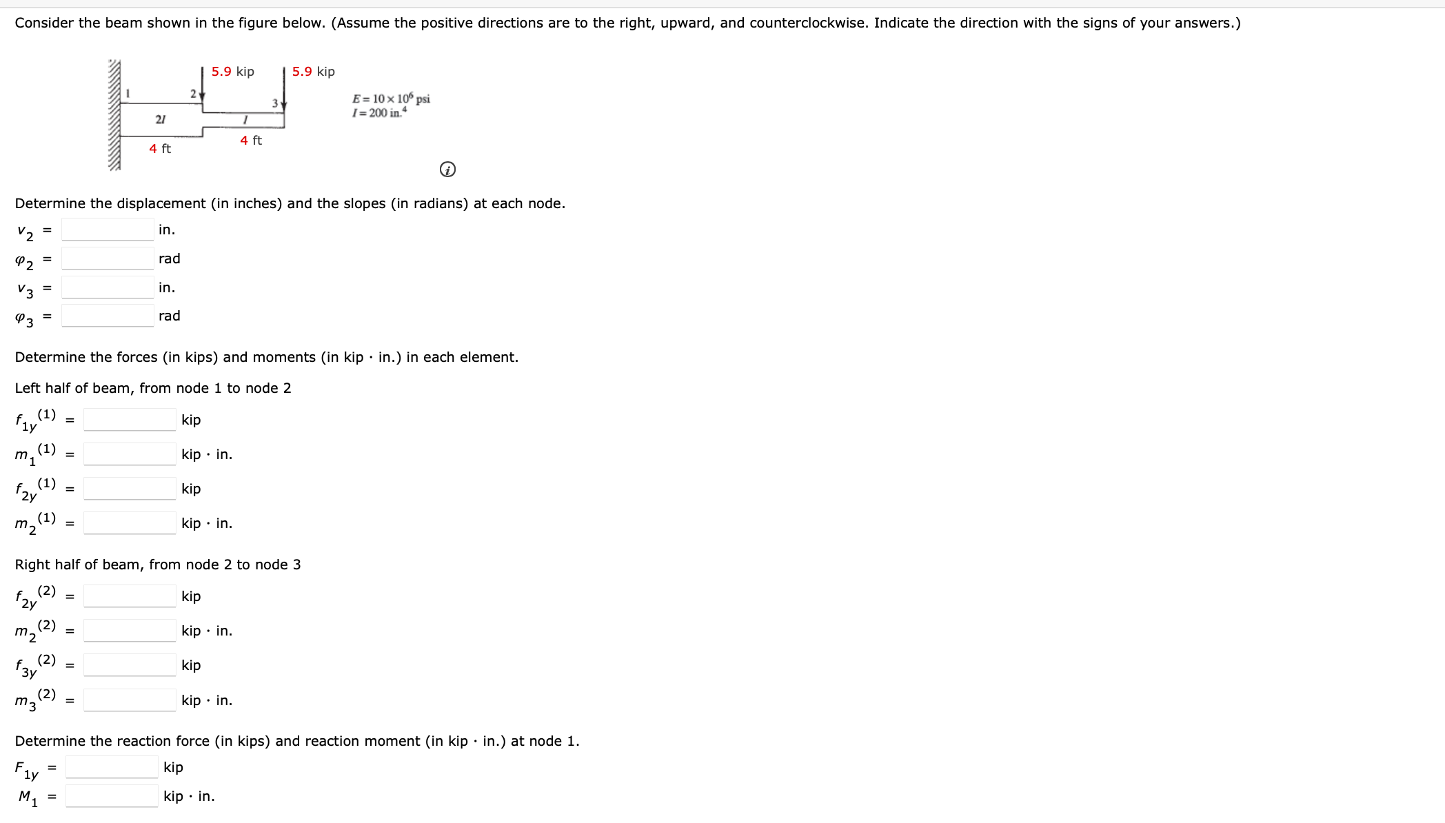 Consider the beam shown in the figure below. (