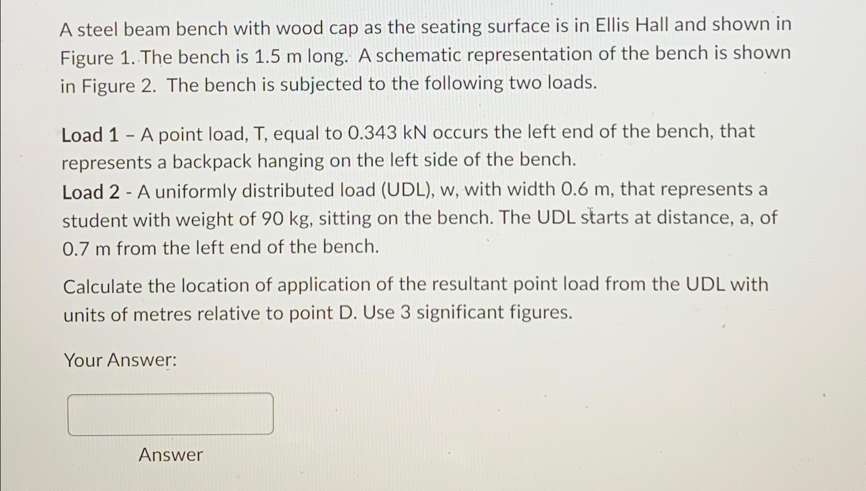 A steel beam bench with wood cap as the seating