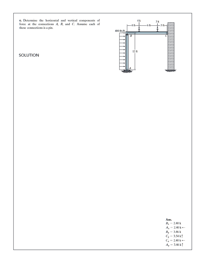 Analysis of Structures - # 6 Determine the