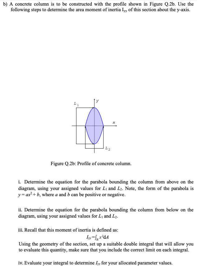 b ) A concrete column is to be constructed with