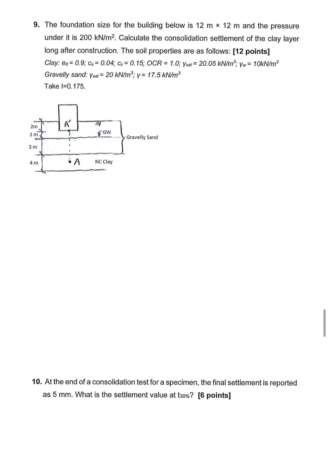 The foundation size for the building below is 1 2