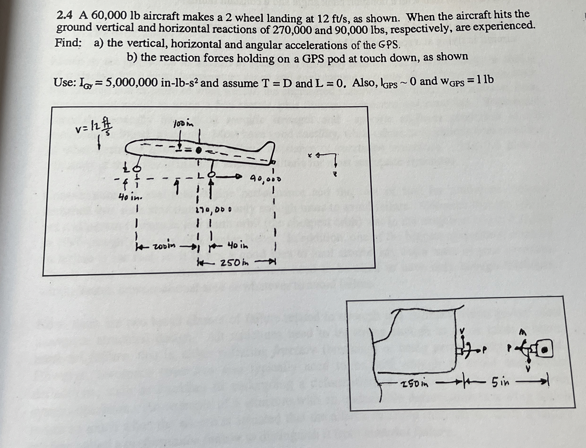 2 . 4 A 6 0 , 0 0 0 l b aircraft makes a 2 wheel