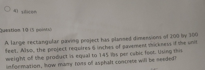 A large rectangular paving project has planned