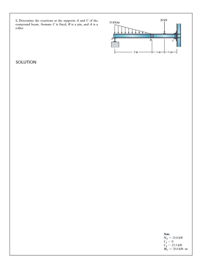 Analysis of Structures - # 5 Determine the
