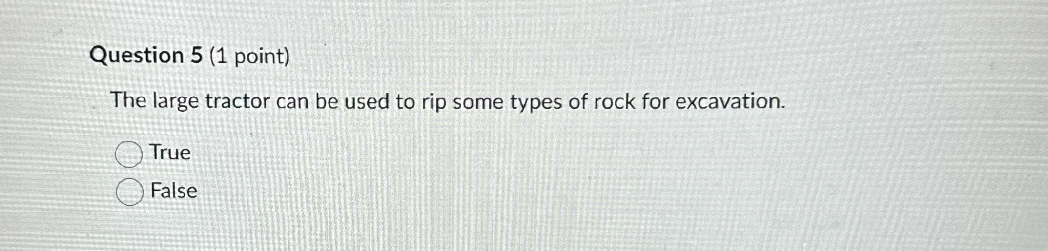 Question 5 ( 1 point ) The large tractor can be