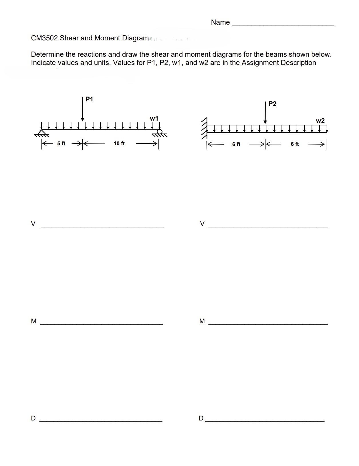CM 3 5 0 2 Shear and Moment Diagram Determine the
