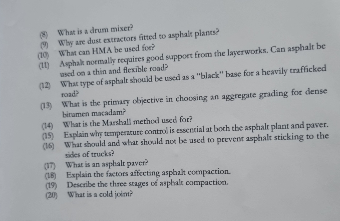 ( 8 ) What is a drum mixer? ( 9 ) Why are dust