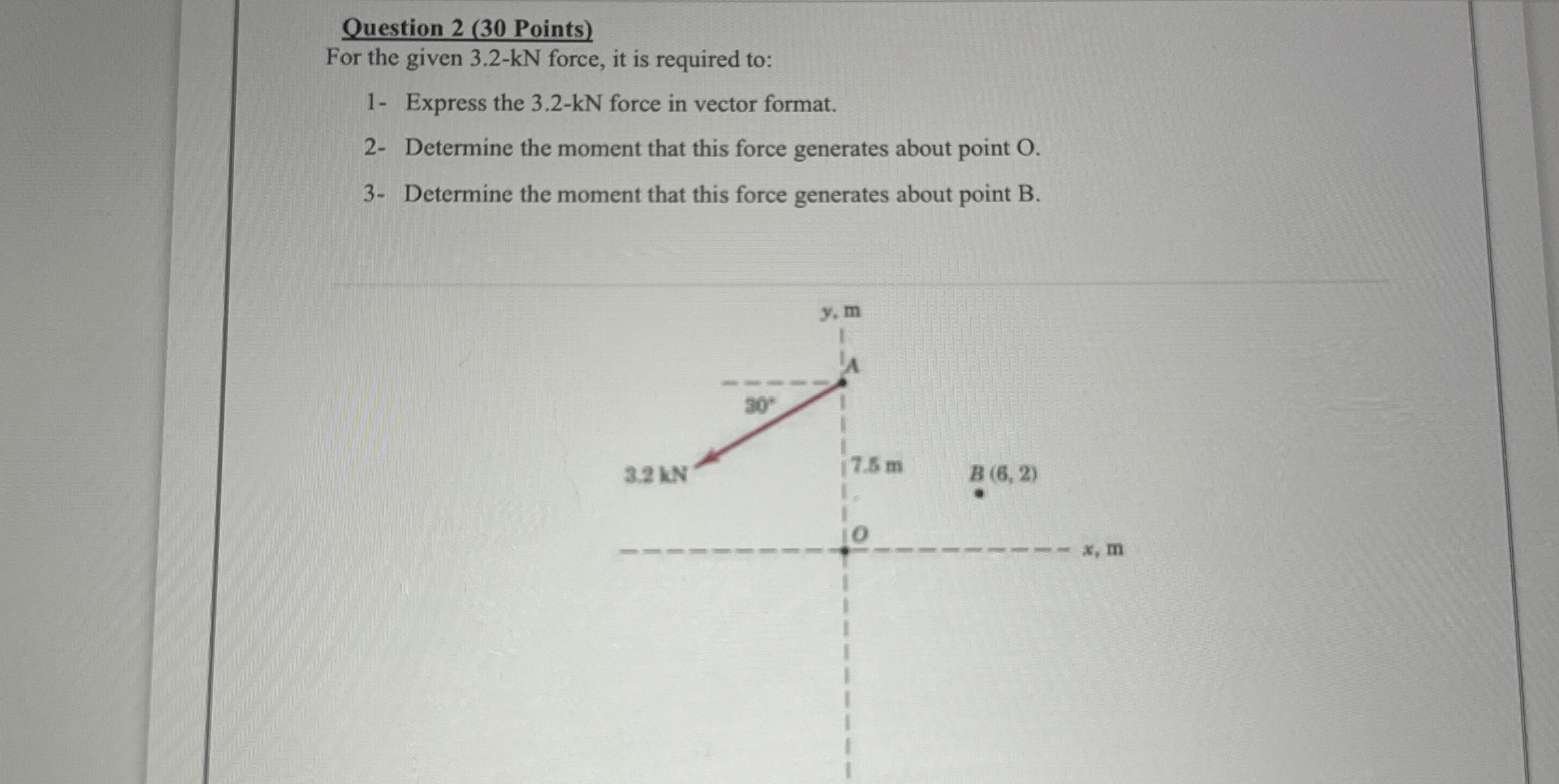 Question 2 ( 3 0 Points ) For the given 3 . 2 - k