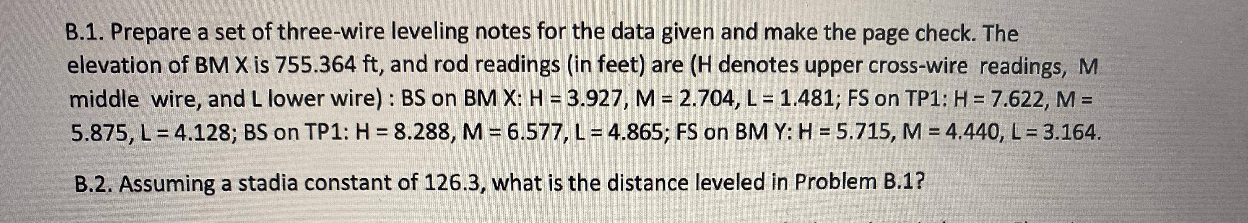 B . 1 . Prepare a set of three - wire leveling