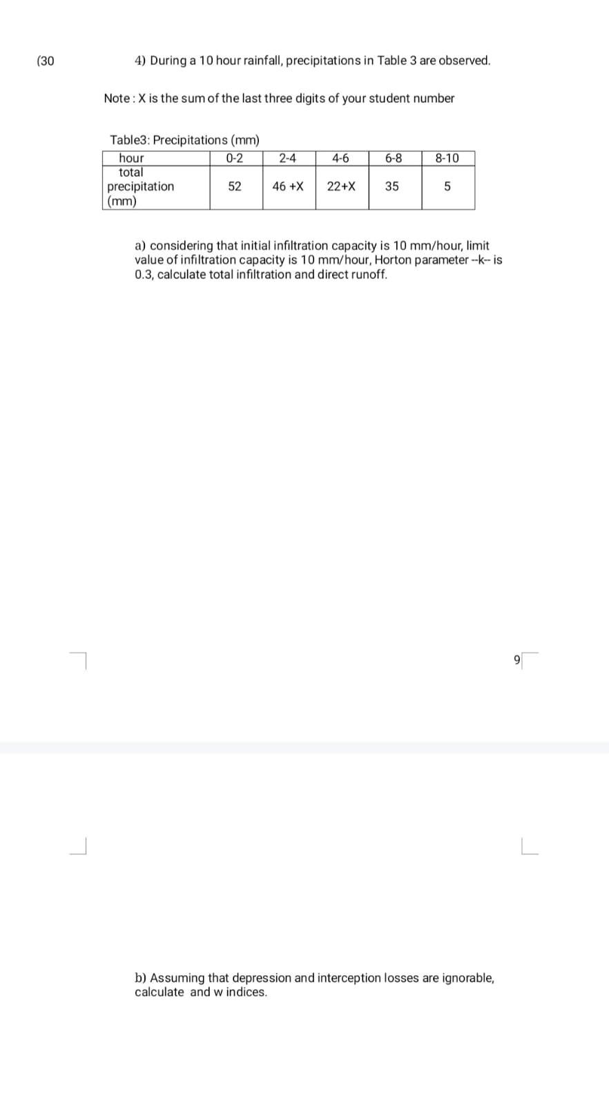 Note: x is the sum of the last three digits of