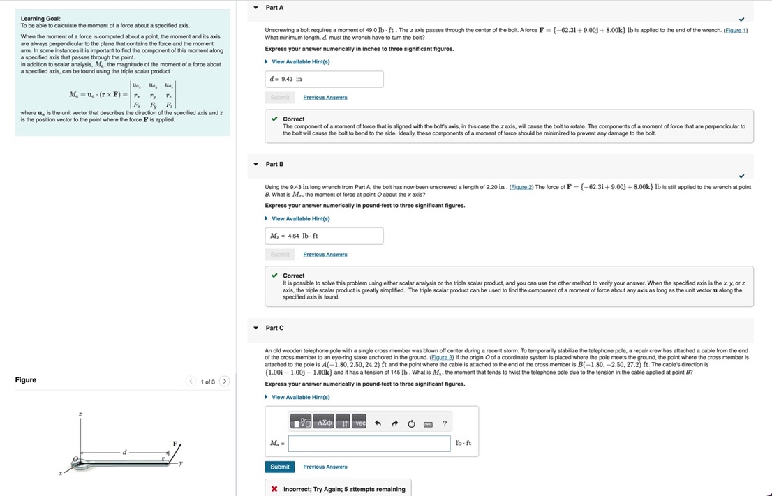 Learning Goal: To be able to calculate the moment