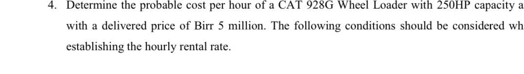 Determine the probable cost per hour of a CAT 9 2