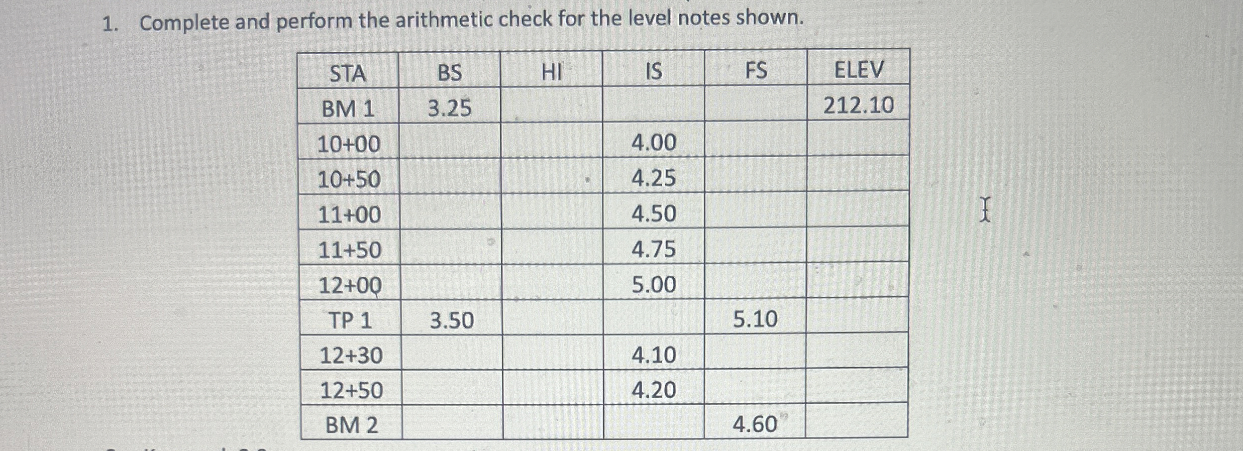 Complete and perform the arithmetic check for the