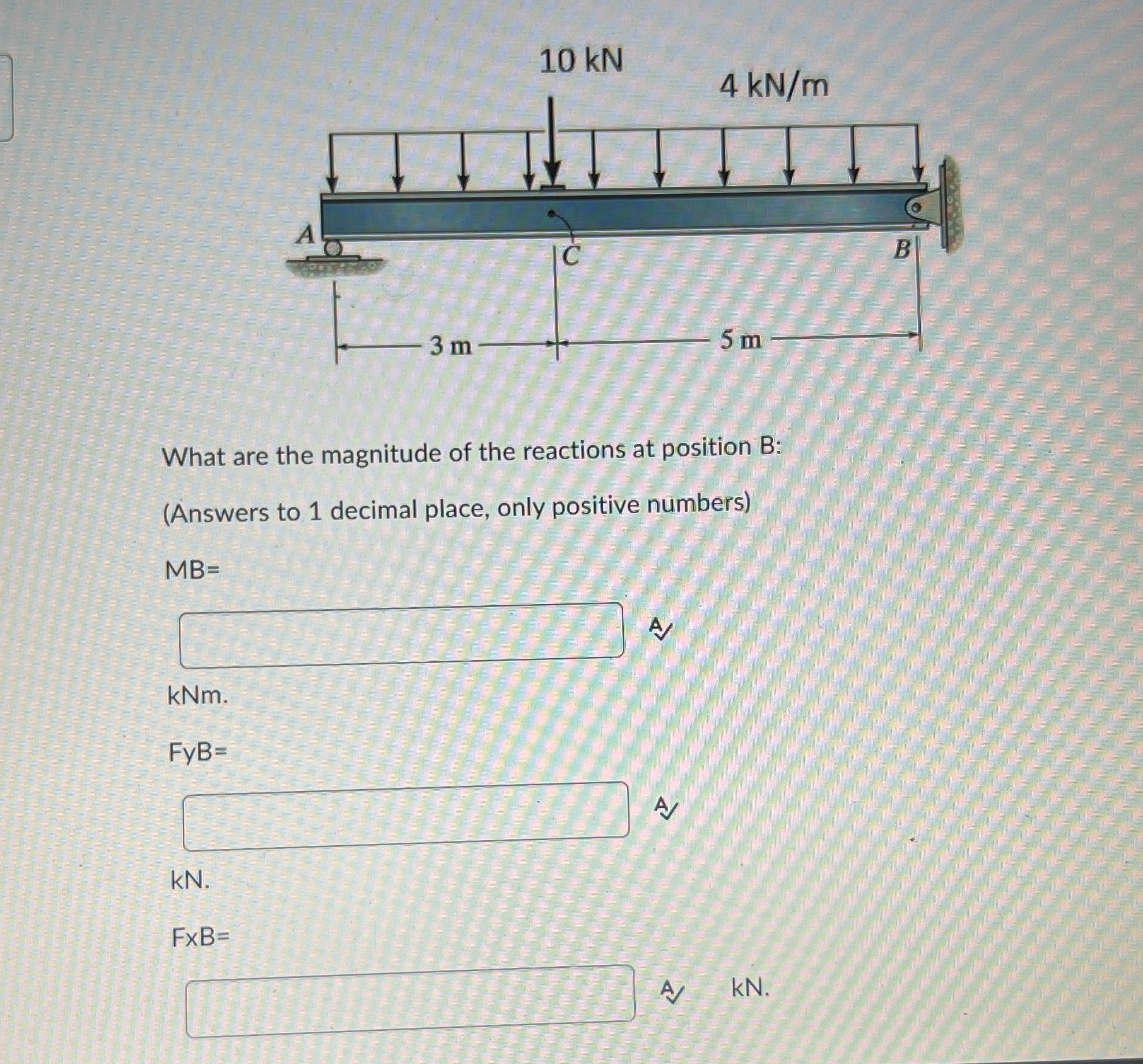 What are the magnitude of the reactions at