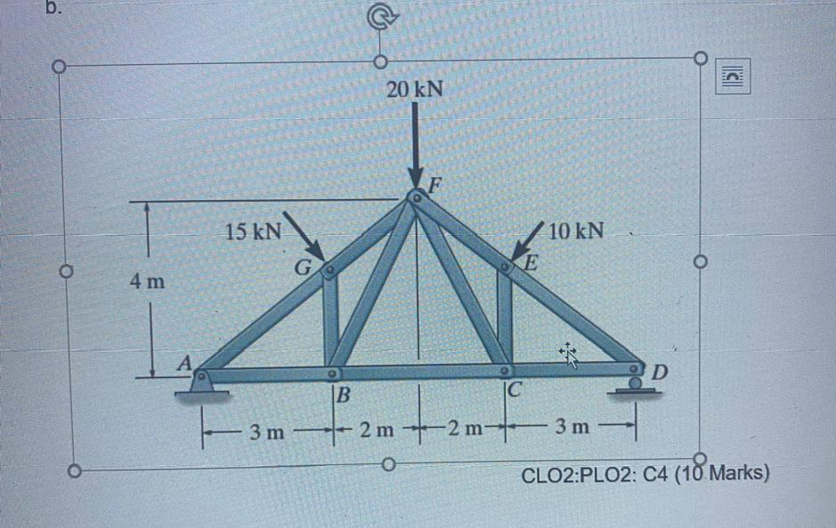 Determine the forces in each member of the truss