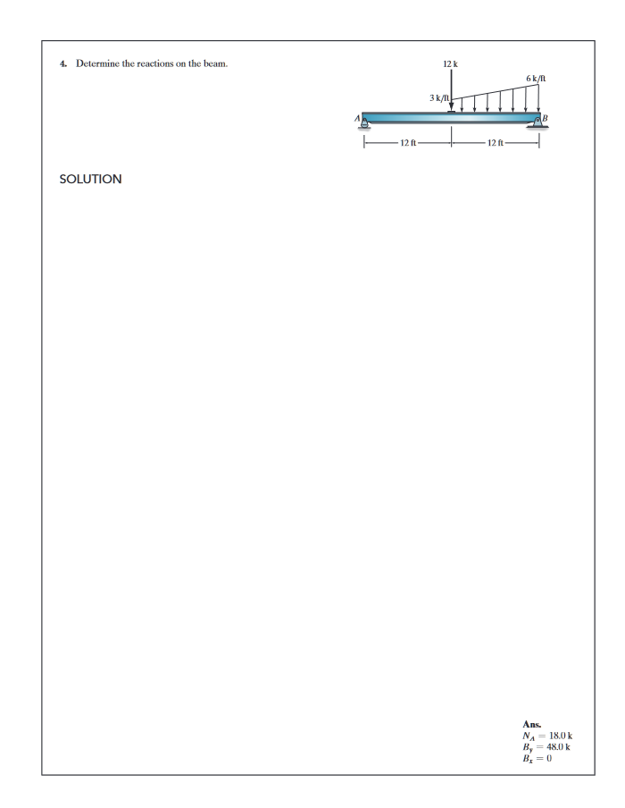 Analysis of Structures - # 4 Determine the