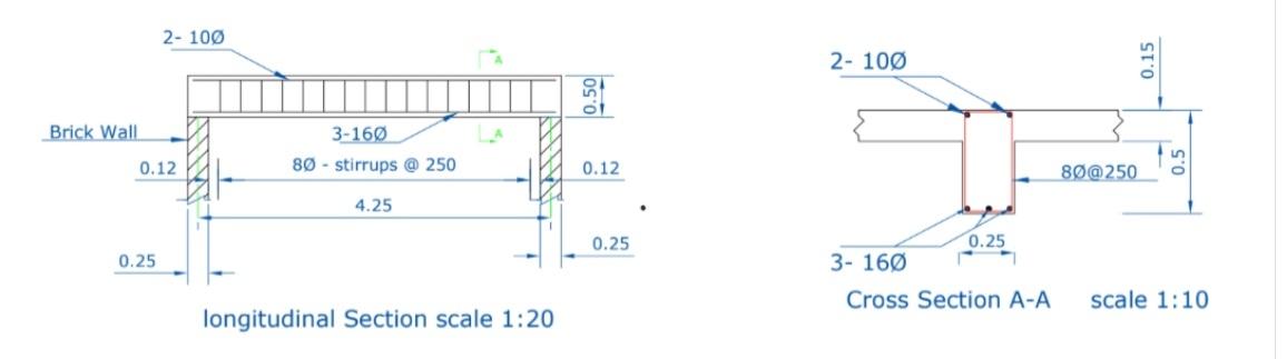 Iongitudinal Section scale 1 : 2 0