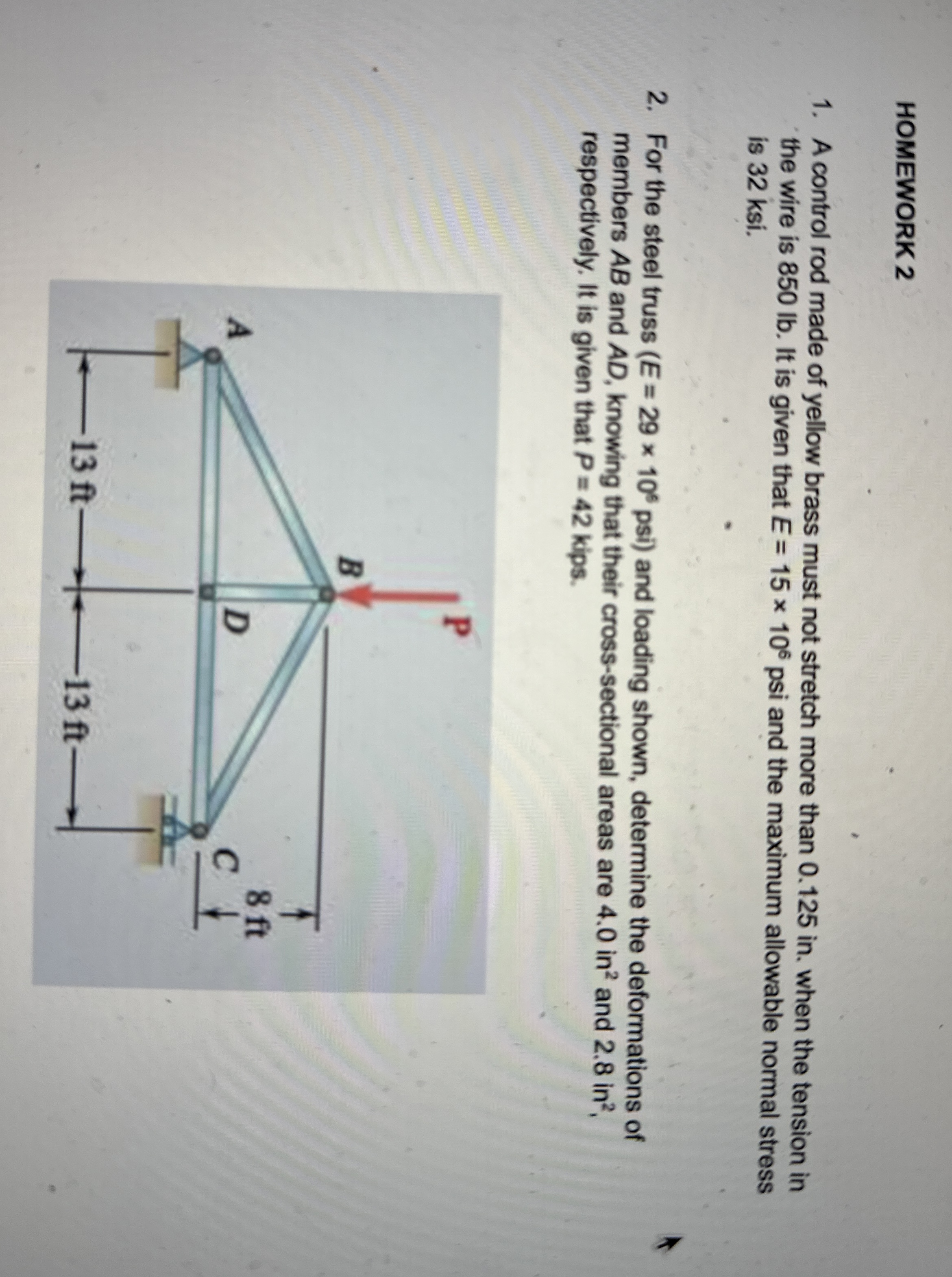 HOMEWORK 2 A control rod made of yellow brass