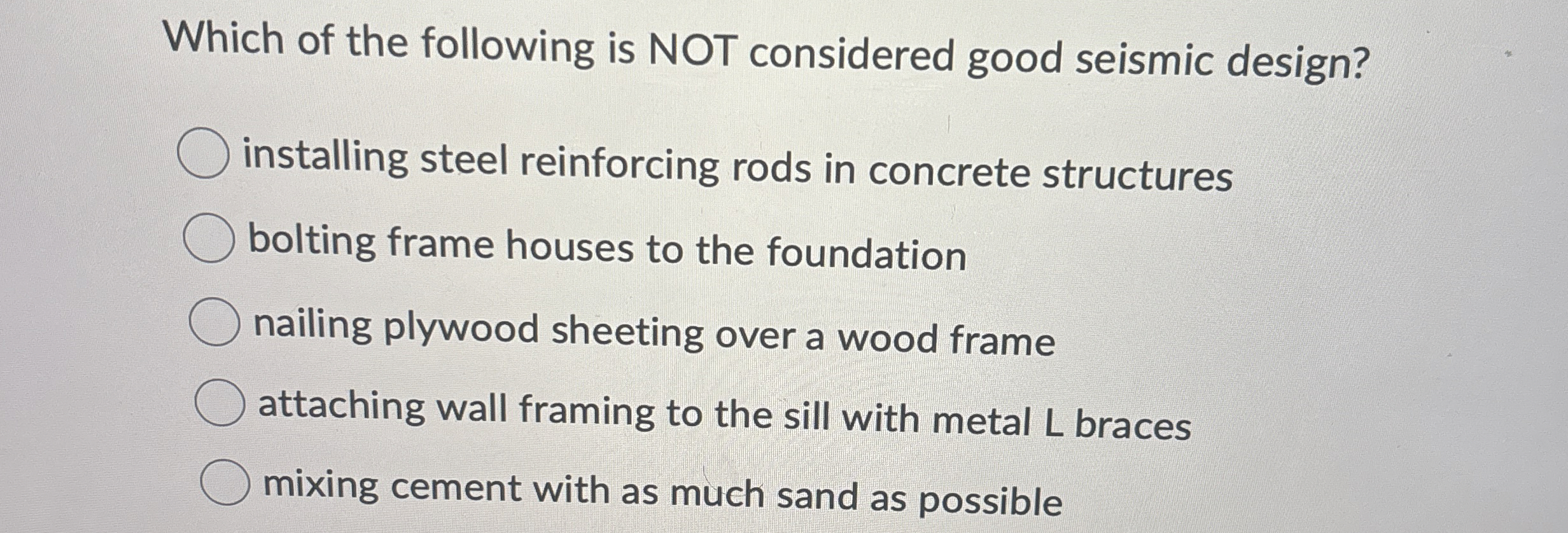 Which of the following is NOT considered good