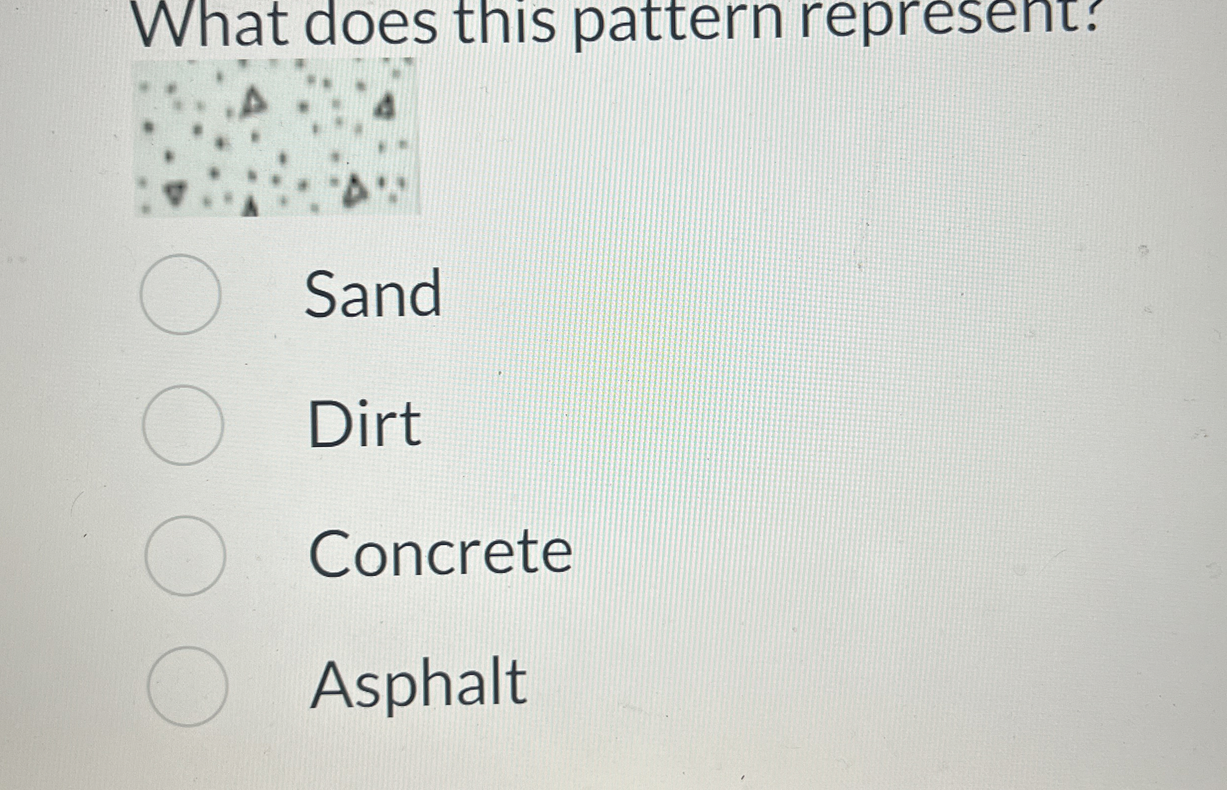 What does this pattern represent? : ' * % * Sand