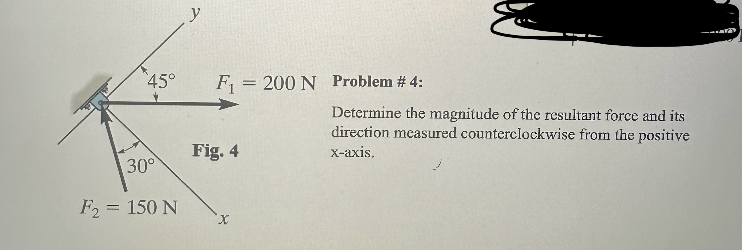 Problem # 4 : Determine the magnitude of the