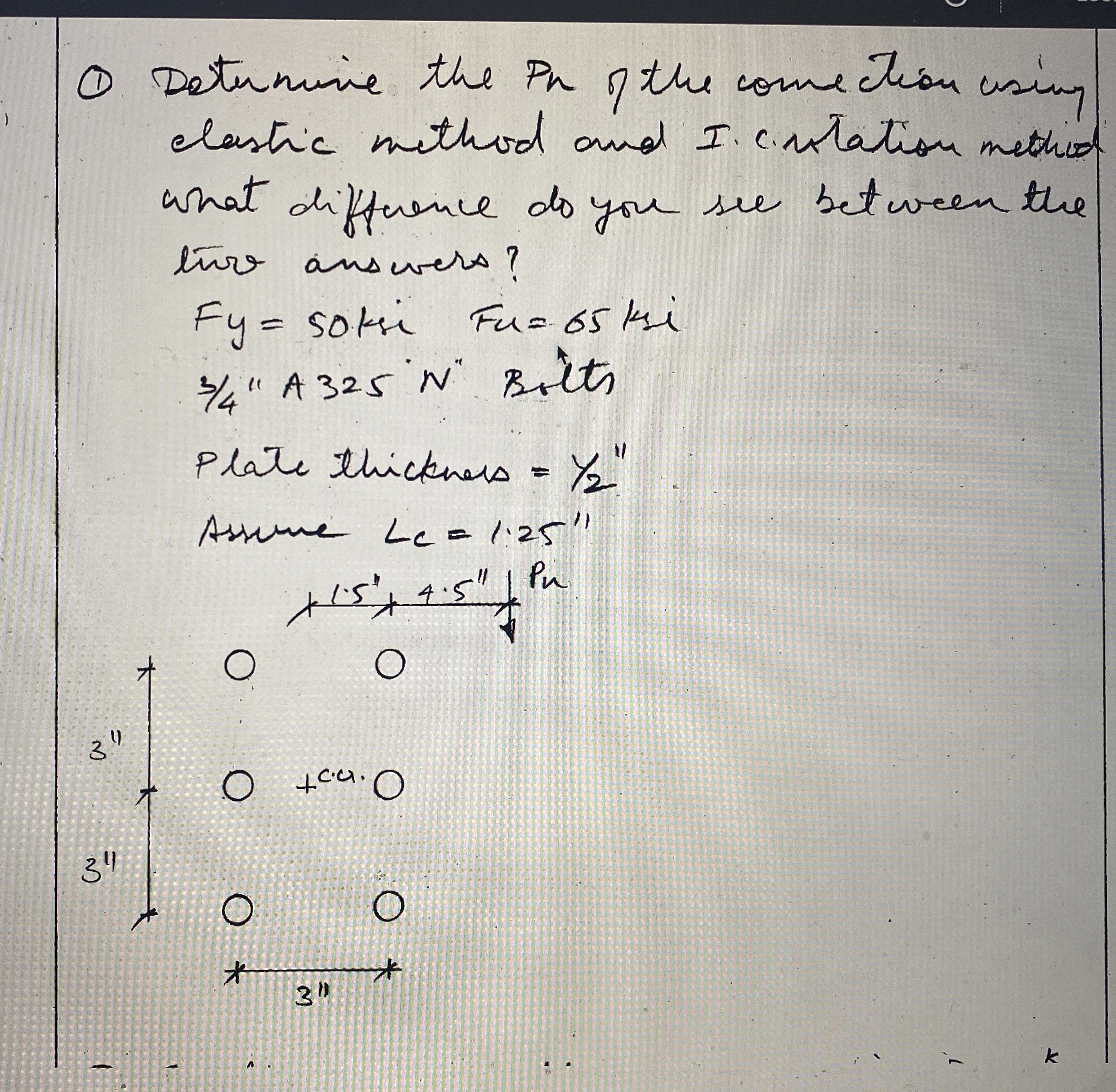 ( 1 ) Determine the Pn of the connection using