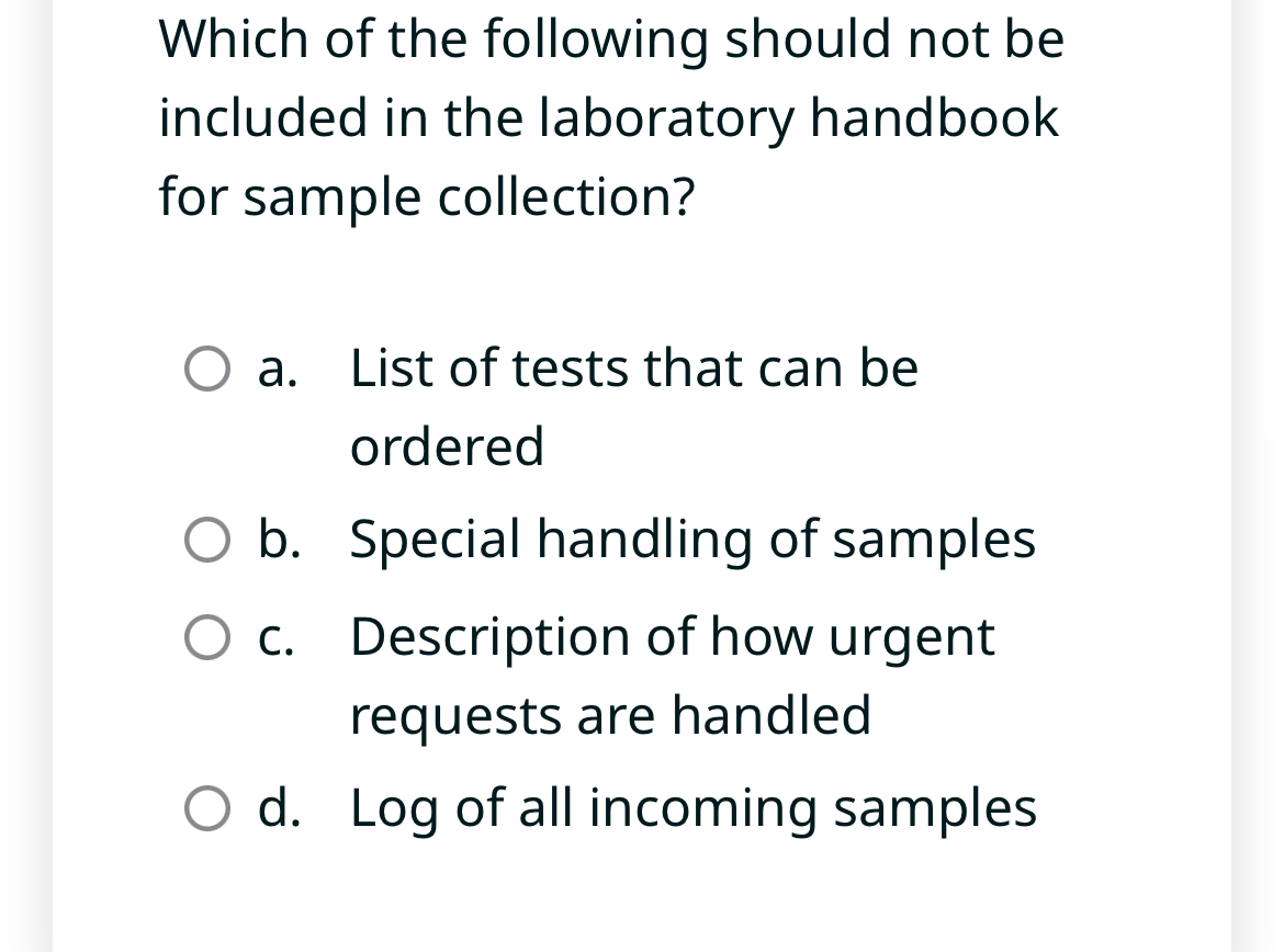 Which of the following should not be included in