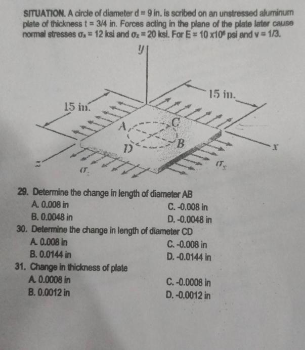 STUATION. A circle of diameter d = 9 i n . is