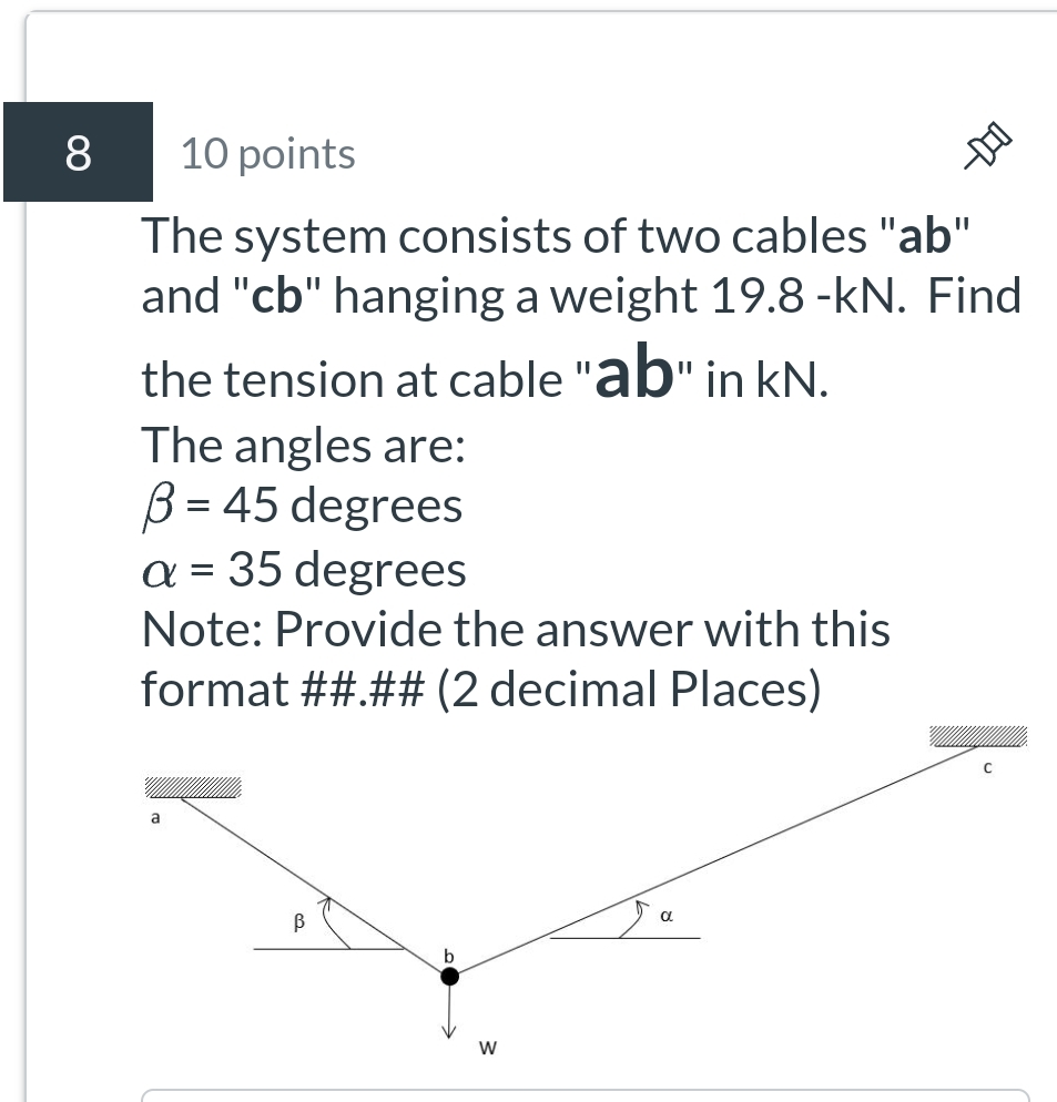 The system consists of two cables " ab " and " cb