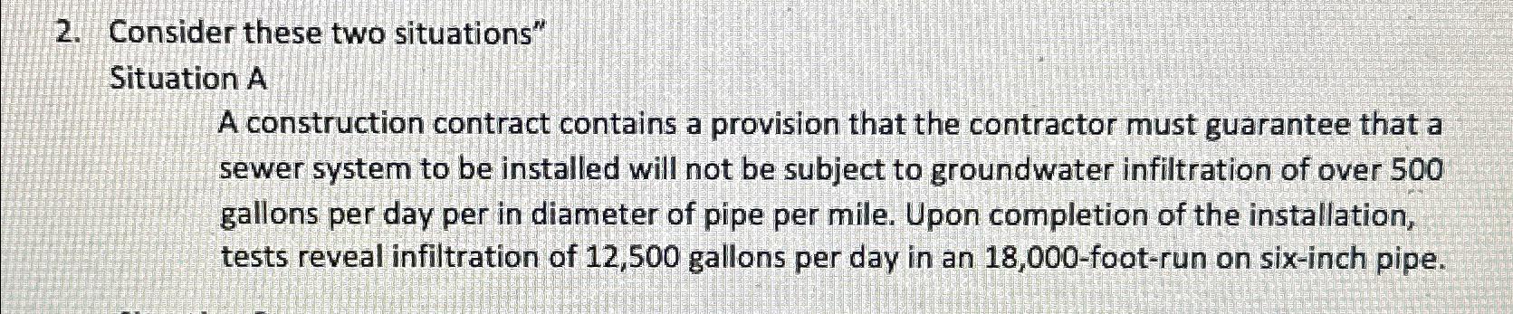 Consider these two situations" Situation A A