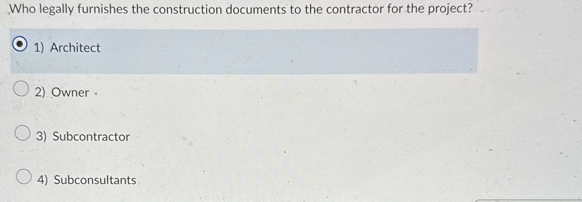 Who legally furnishes the construction documents
