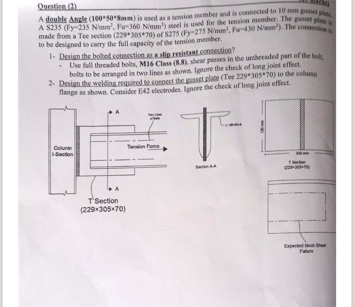 Question ( 2 ) A double Angle ( 1 0 0 * * 5 0 * *