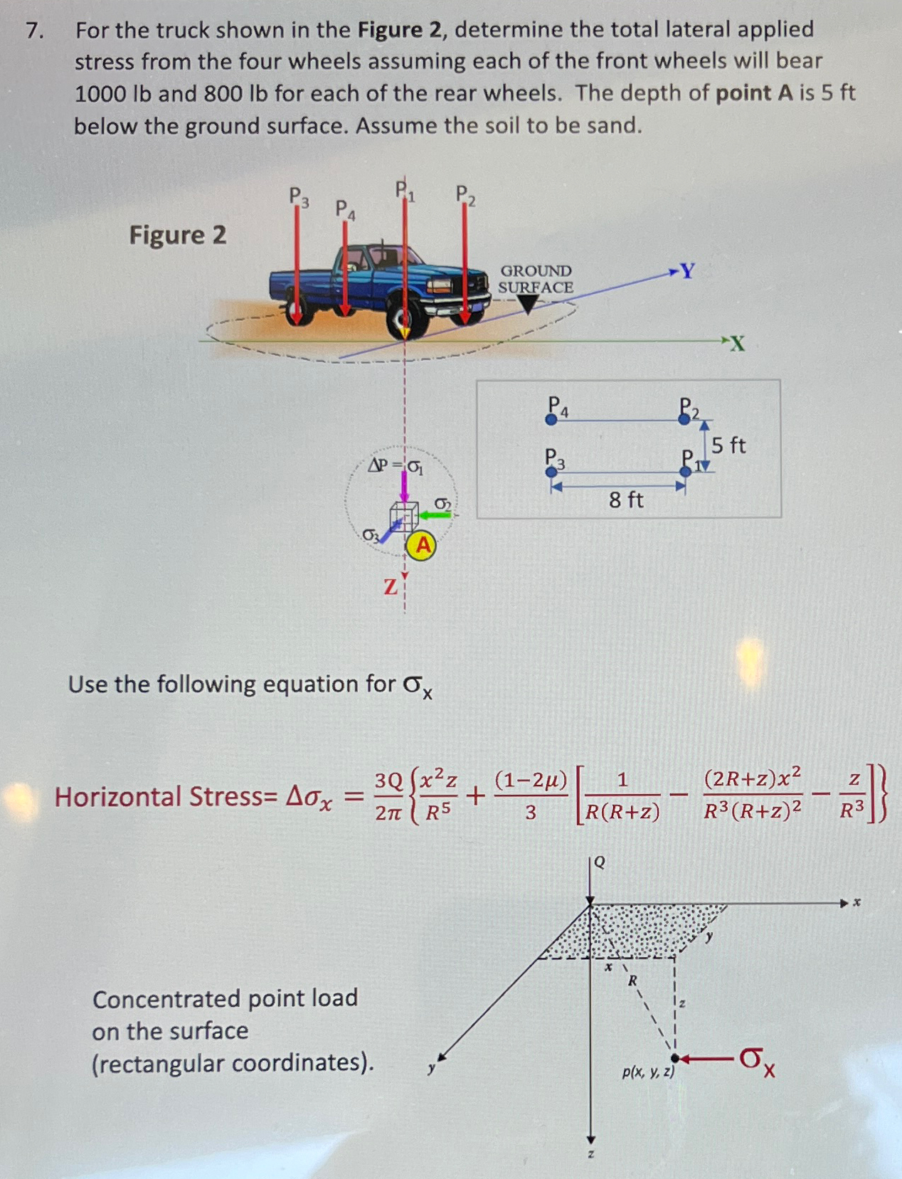 For the truck shown in the Figure 2 , determine