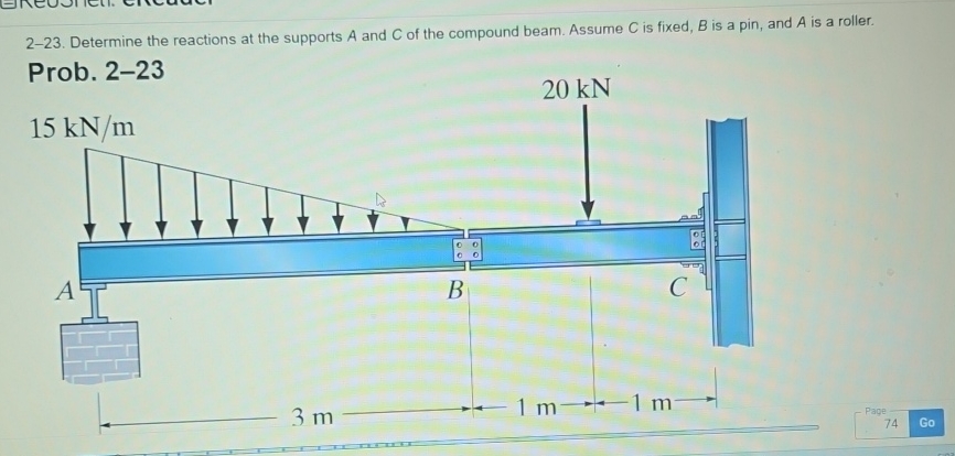 2 - 2 3 . Determine the reactions at the supports