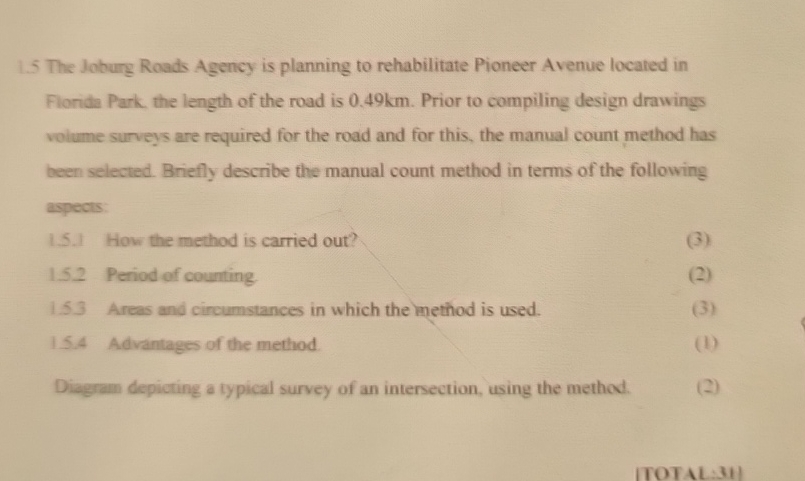 1 . 5 The Joburg Roads Agency is planning to