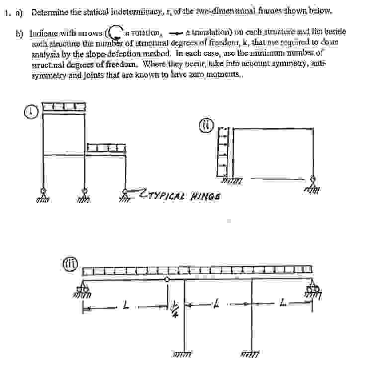 a ) Determine the statical indeterminacy, r , of