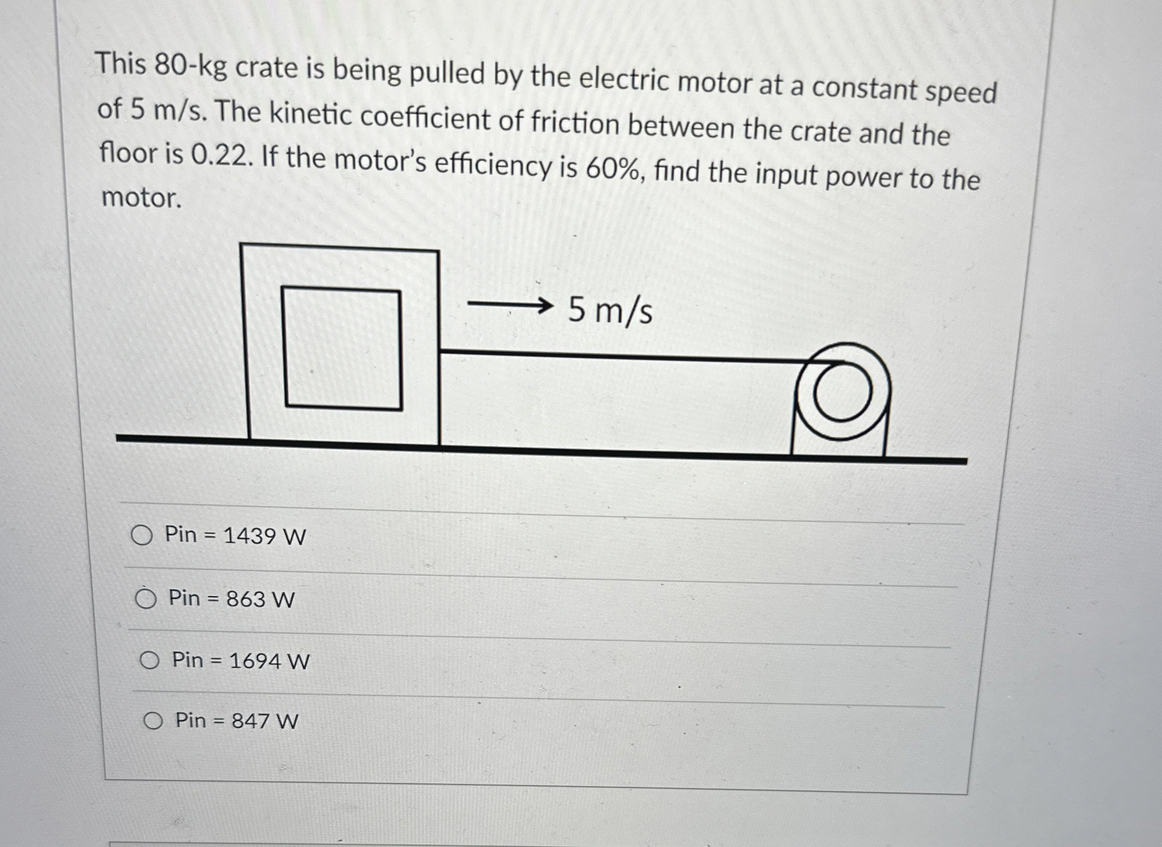 This 8 0 - k g crate is being pulled by the