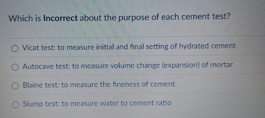 Which is Incorrect about the purpose of each