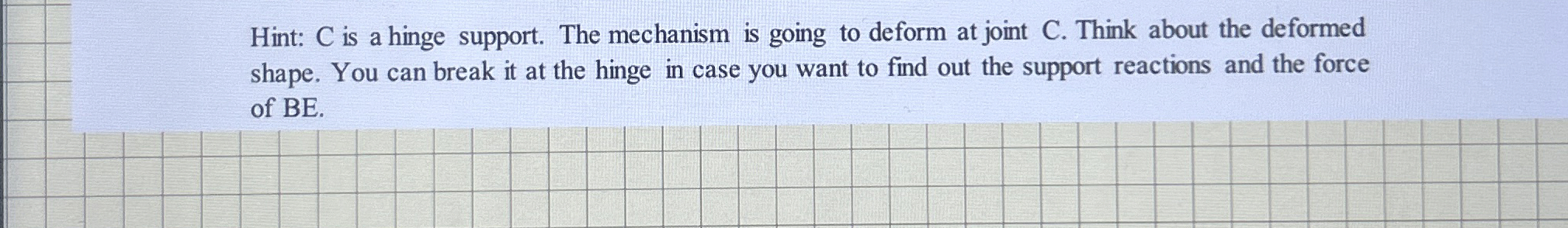 Hint: C is a hinge support. The mechanism is