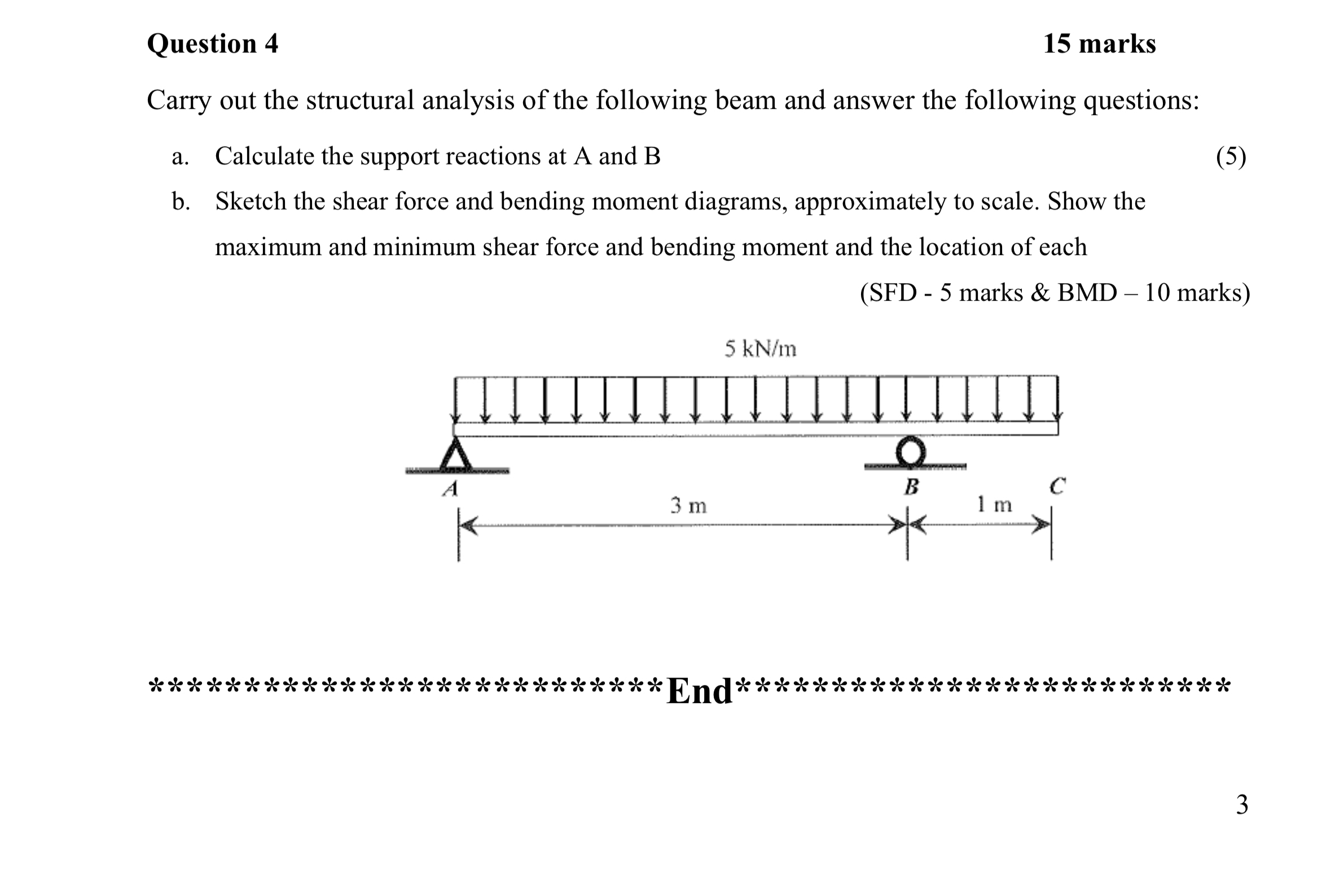 Question 4 1 5 marks Carry out the structural