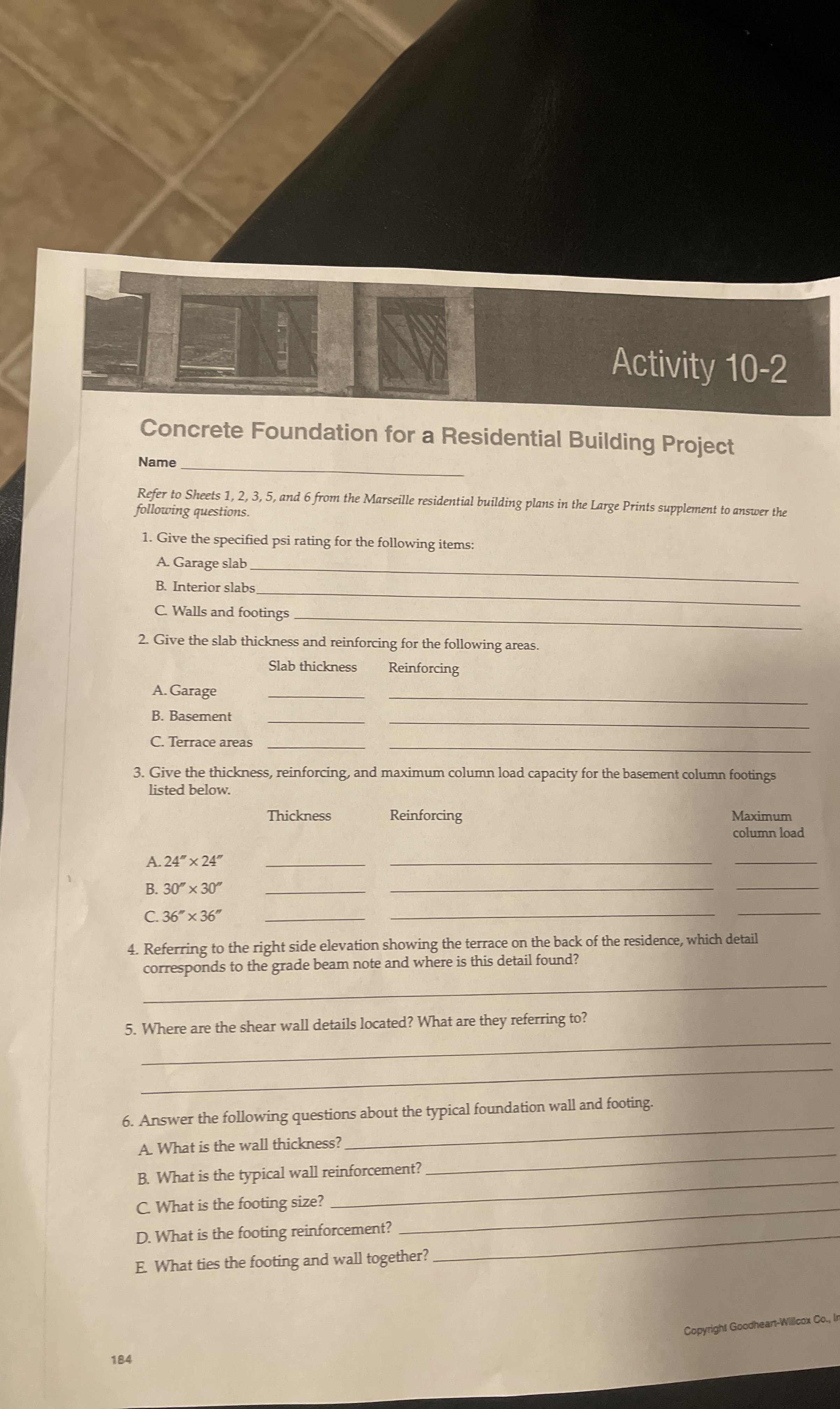Concrete Foundation for a Residential Building