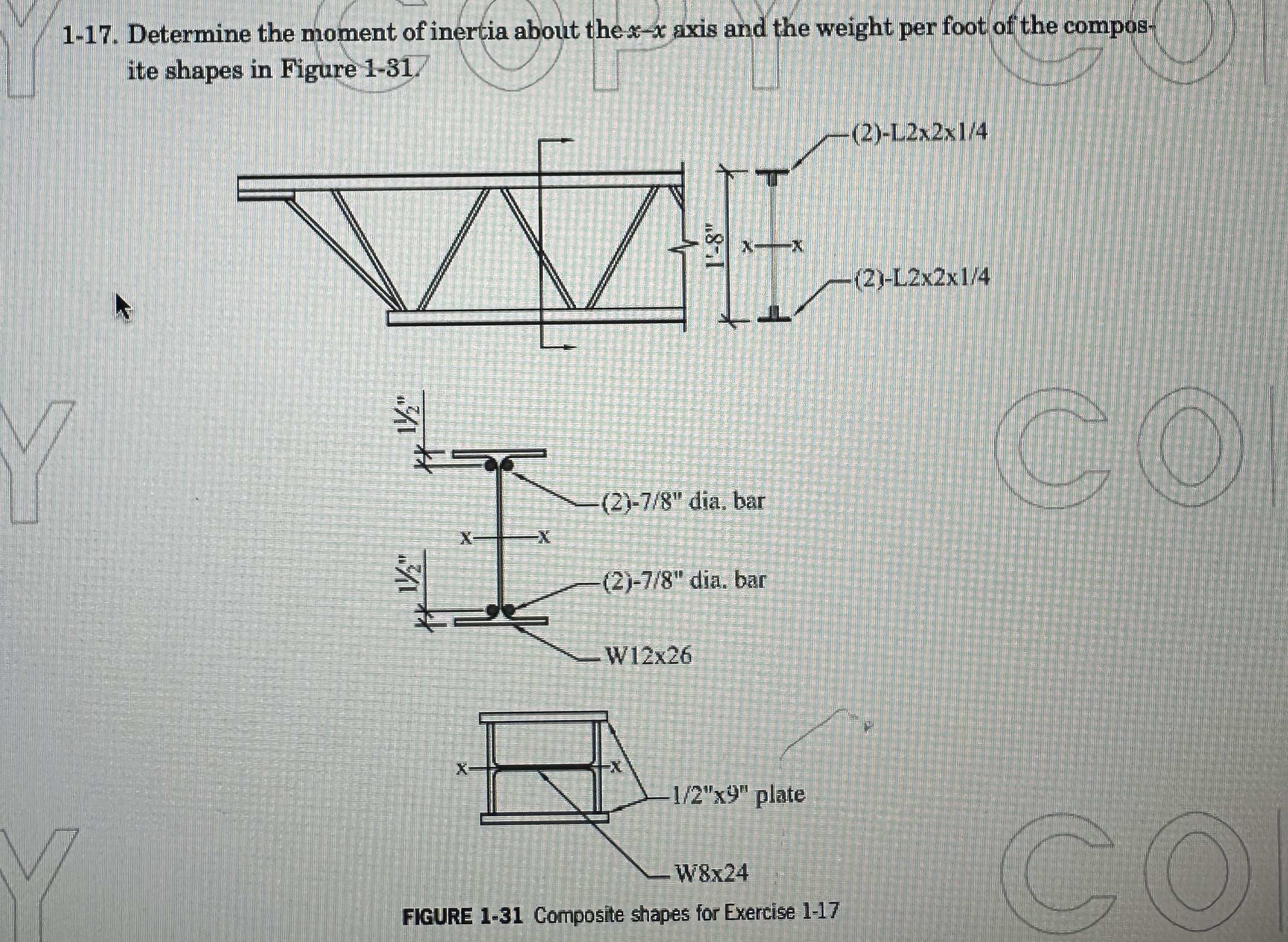 1 - 1 7 . Determine the moment of inertia about