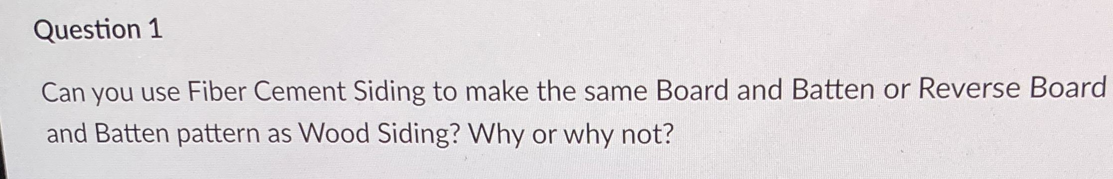 Can you use Fiber Cement Siding to make the same