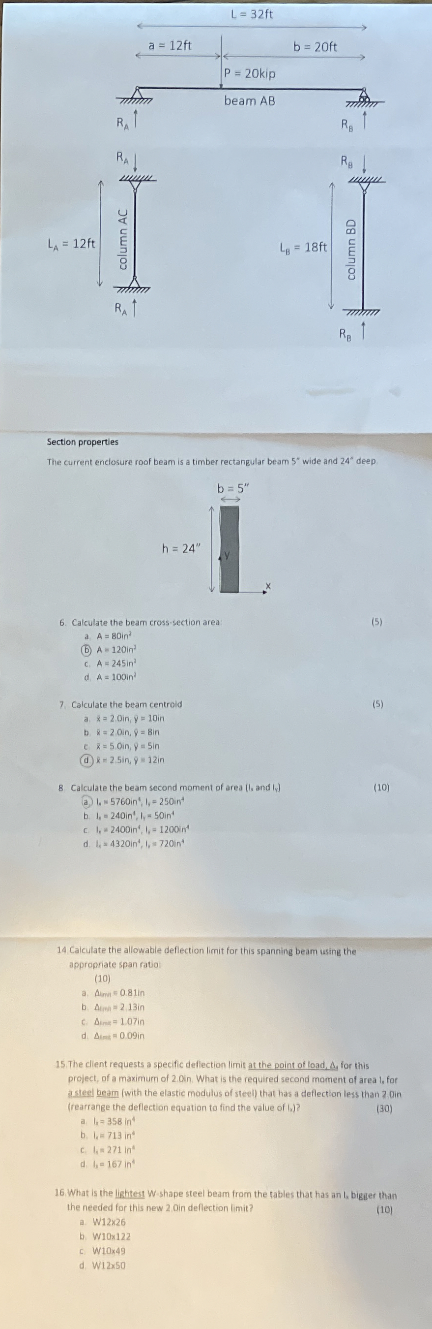 The current enclosure roof beam is a timber