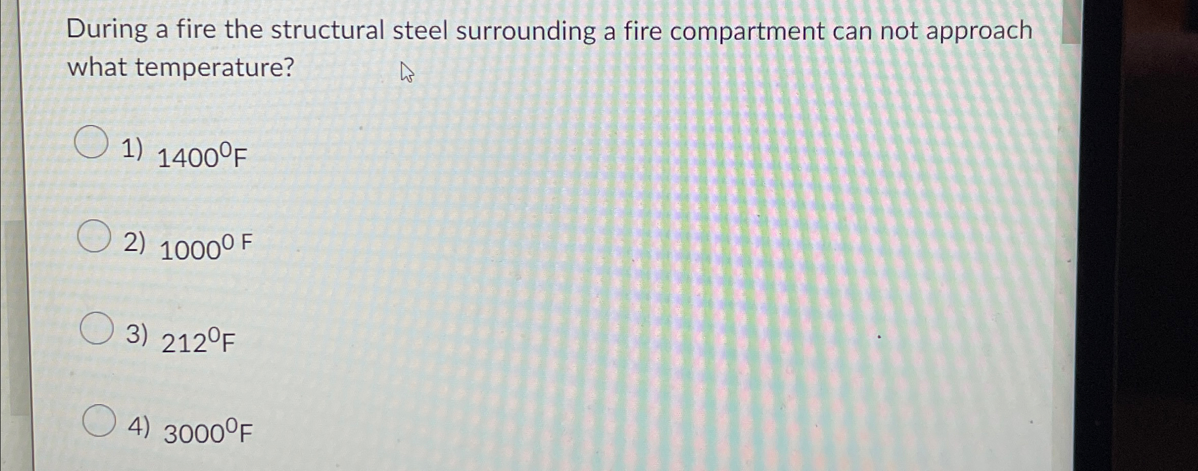 During a fire the structural steel surrounding a