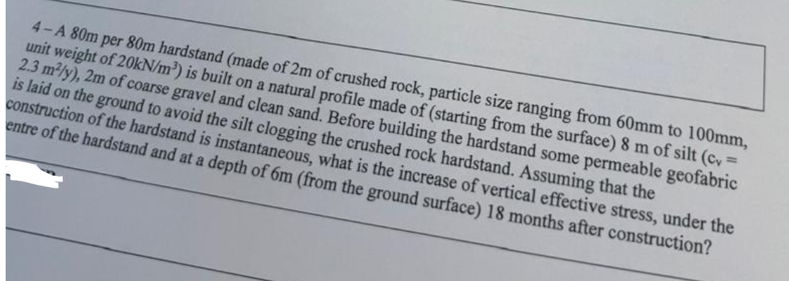 4 - A 8 0 m per 8 0 m hardstand ( made of 2 m of
