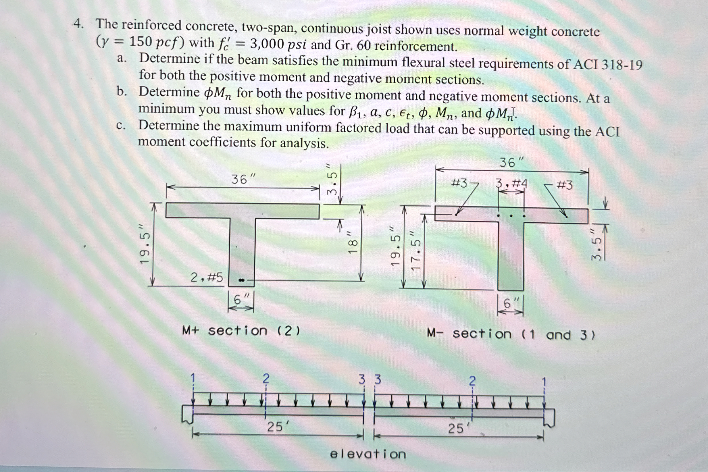 The reinforced concrete, two - span, continuous