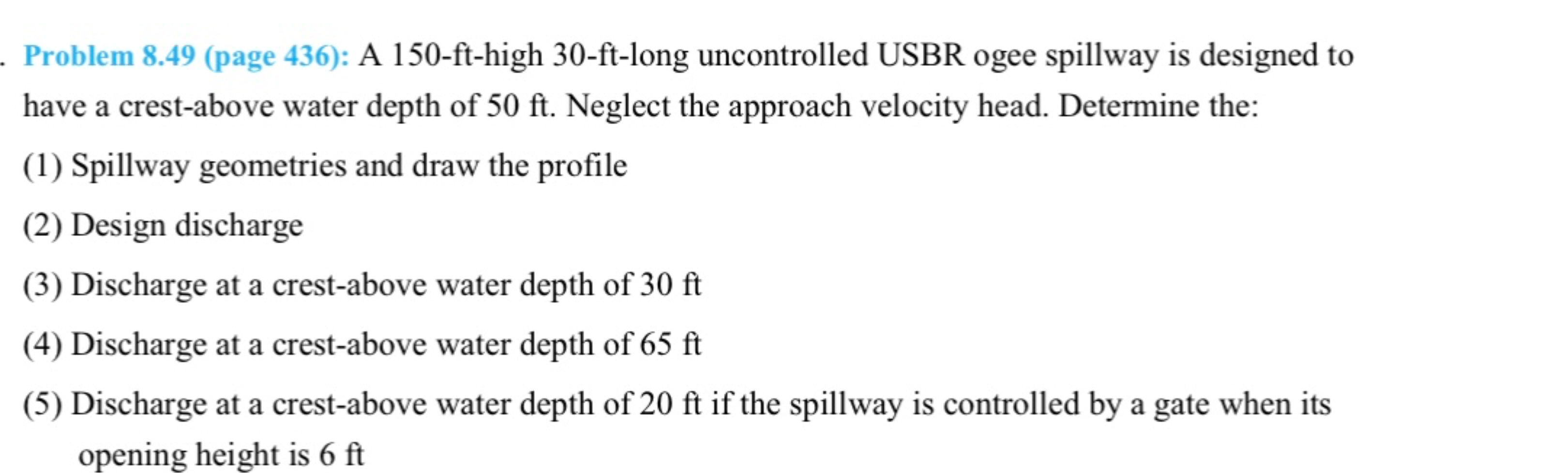 Problem 8 . 4 9 ( page 4 3 6 ) : A 1 5 0 - ft -
